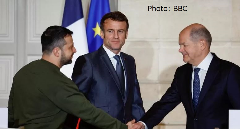 युक्रेनका राष्ट्रपति जेलेन्स्की पेरिसमा, फ्रान्स र जर्मनीसंग मागे फाइटर बिमान