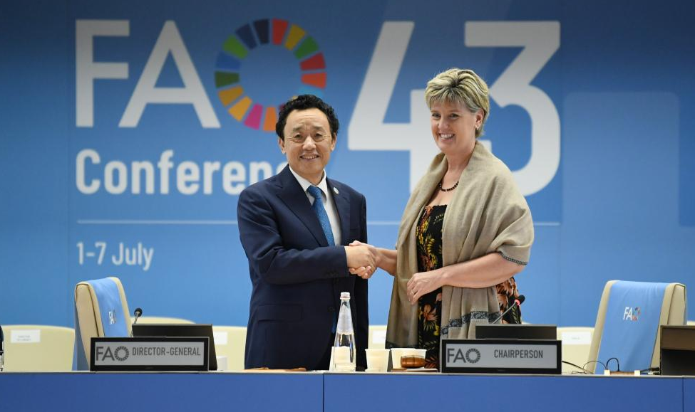 एफएओको महानिर्देशकमा क्यू डोङ्ग्यू पुनः निर्वाचित