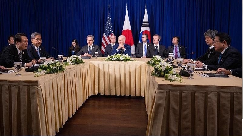 जापान, अमेरिका र दक्षिण कोरियाको शिखर सम्मेलन अमेरिकामा