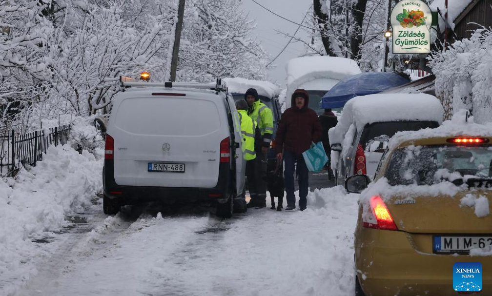 हिमपातपछि हङ्गेरीको जनजीवन प्रभावित