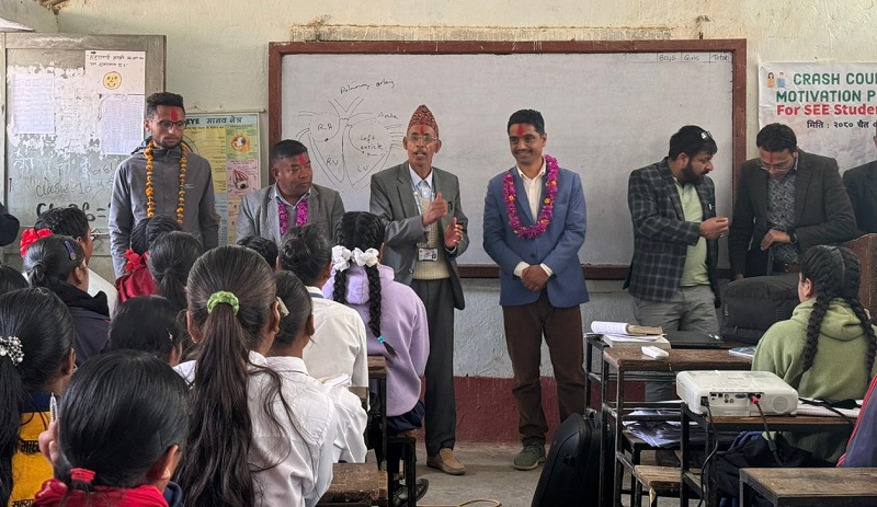 एसईई परीक्षाको तयारीमा रहेका बागलुङका विद्यार्थीका लागि ‘मोटिवेशनल’ कक्षा