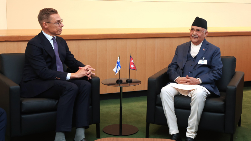 प्रधानमन्त्री ओली र फिनल्यान्डका राष्ट्रपति स्टबबीच भेटवार्ता