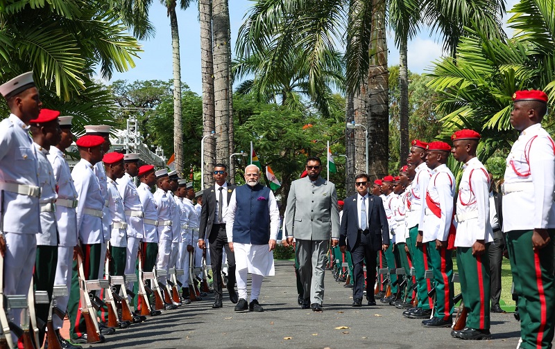 भारतीय प्रधानमन्त्री मोदी गुयाना भ्रमणमा