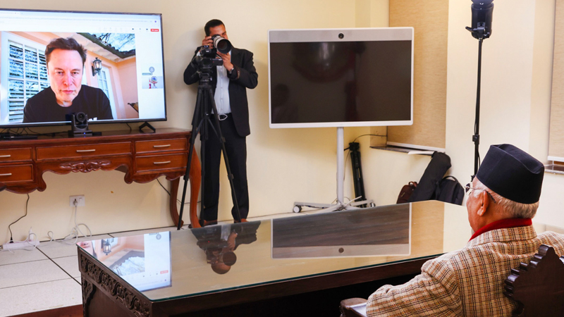 प्रधानमन्त्री ओली र खर्बपति एलन मस्कबीच भर्चुअल संवाद