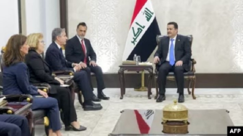 अमेरिकी विदेशमन्त्री र इराकी प्रधानमन्त्रीबीच भेट