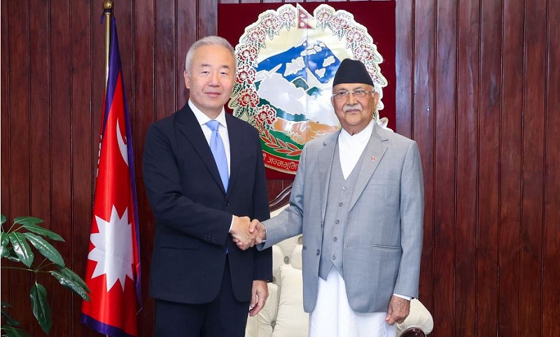 प्रधानमन्त्री ओलीसँग जापानी राजदूत तोरुको शिष्टाचार भेट