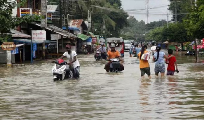 म्यानमार बाढी : १० हजारभन्दा बढी नागरिक विस्थापित